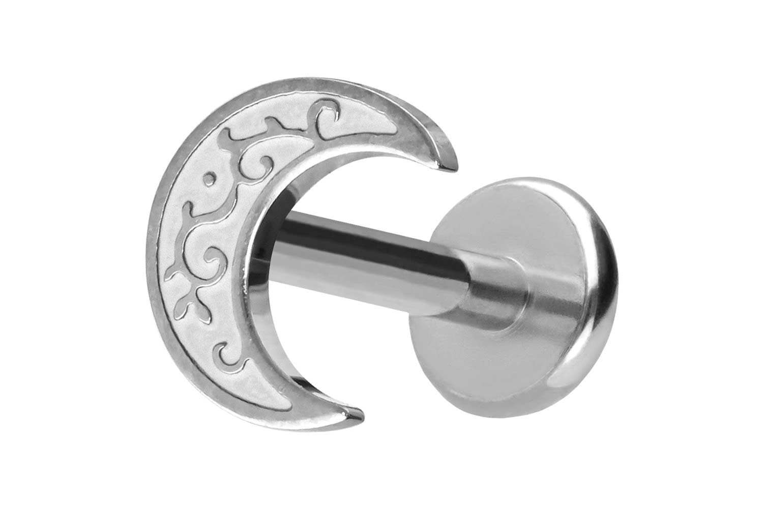 Titan Labret Piercing mit Push Fit MOND